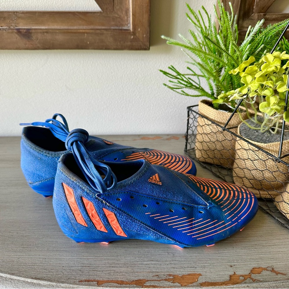 Adidas Kids Predator Blue and Orange Soccer Shoes